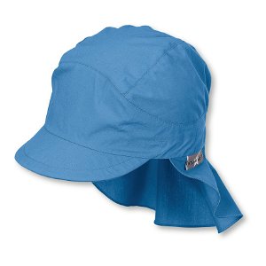 Sterntaler Čepice plátno uni UV 50+ jednobarevná s kšiltem a plachetkou modrá 1531430/399