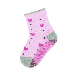 Sterntaler ponožky ABS protiskluzové chodidlo AIR růžové, srdíčka 8132106