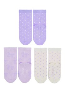 Sterntaler ponožky dívčí 3 páry fialové zebra, puntík 8322225