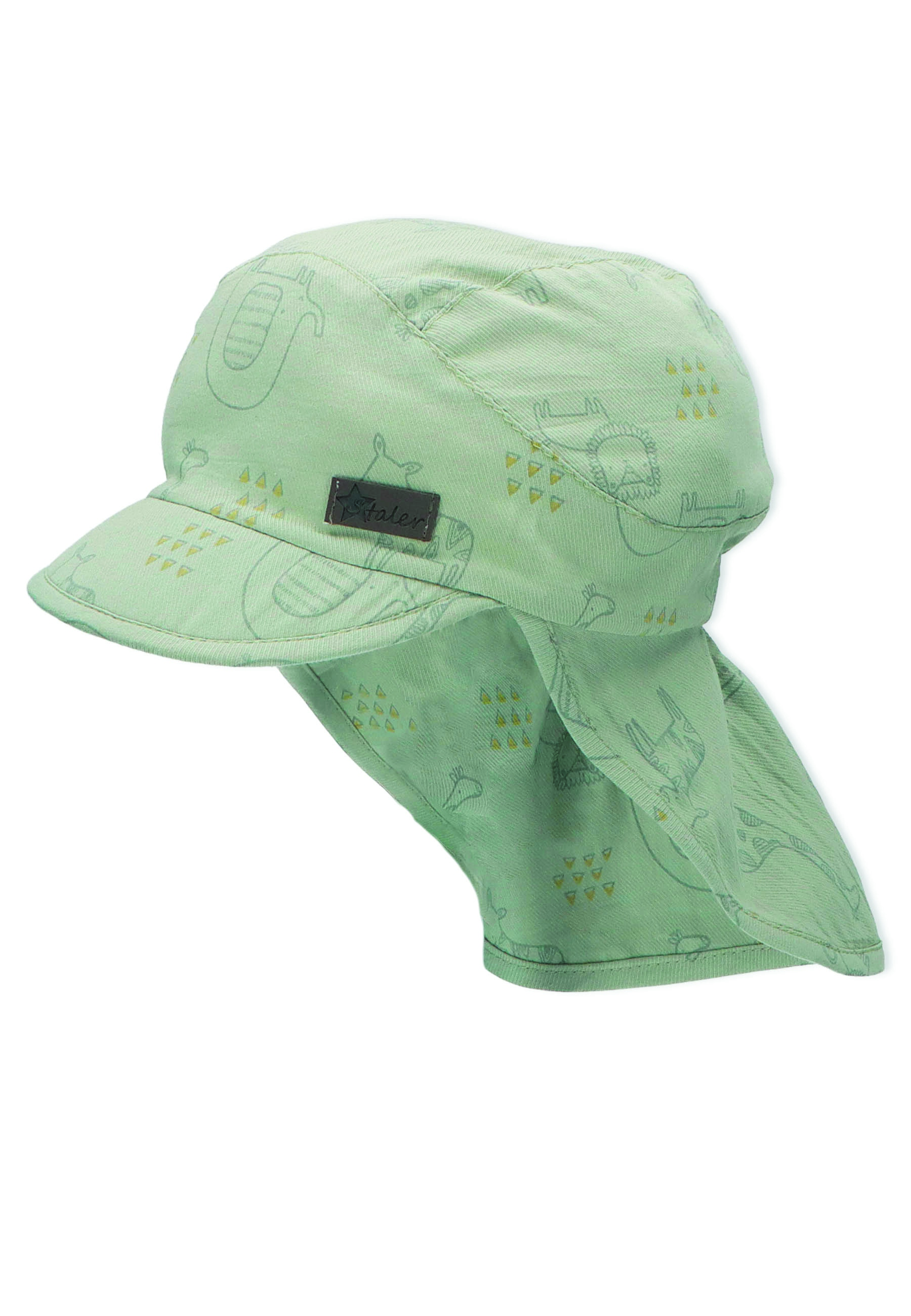 Sterntaler čepice s kšiltem a plachetkou UNI bio bavlna UV 15+ SAFARI zelená 1512230