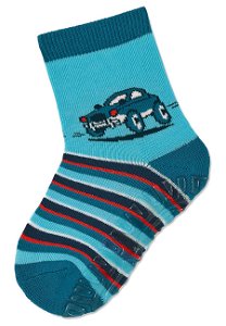 Sterntaler ponožky ABS protiskluzové chodidlo AIR, auto, modrý proužek 8132201