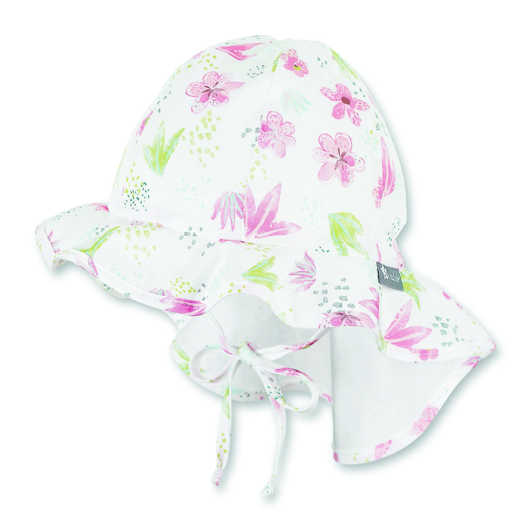 Sterntaler klobouček s plachetkou dívčí  krémový květy 1412011