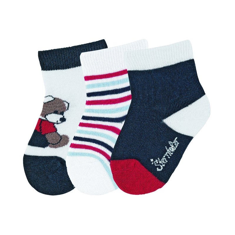 Sterntaler kojenecké ponožky chlapecké 3 páry tmavě modré medvídek 8411920