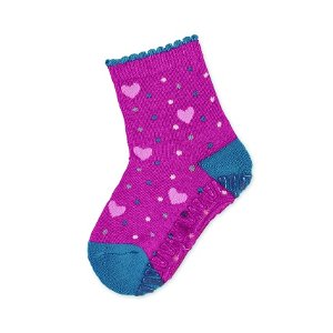 Sterntaler ponožky ABS protiskluzové chodidlo AIR tmavě růžové, srdíčka 8132106