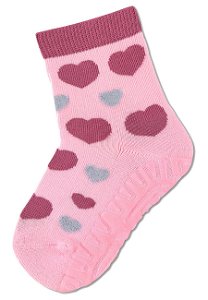 Sterntaler ponožky ABS protiskluzové chodidlo AIR, srdíčka, růžové 8132205