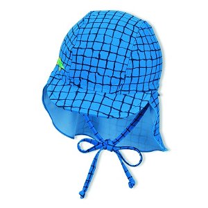 Sterntaler plavky čepice s plachetkou vázací chlapecká UV 50+ modrá kostka s krokodýlem 2502191