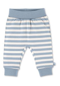 Sterntaler kalhoty jerzey BIO bavlna, modré s proužky, oslík Emmi 2702281