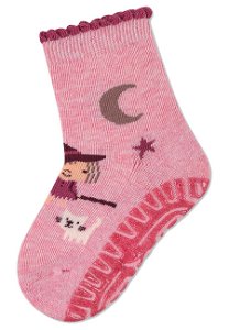 Sterntaler ponožky ABS protiskluzové chodidlo AIR, čarodějnice, růžové 8132203