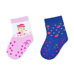 Sterntaler ponožky na lezení protiskluzové dívčí 2 páry růžové jahůdky 8012125