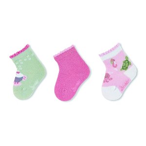 Sterntaler kojenecké ponožky dívčí 3 páry želvičky, zelené, růžové 8312021