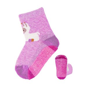 Sterntaler ponožky ABS protiskulzové chodidlo AIR lama Lotte tmavě růžové 8151983
