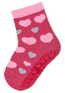Sterntaler ponožky ABS protiskluzové chodidlo AIR, srdíčka, tmavě růžové 8132205
