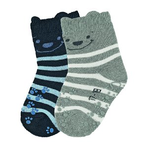 Sterntaler ponožky na lezení protiskluzové 2 páry,méďa, proužek  8111920