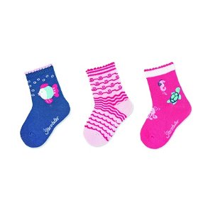 Sterntaler ponožky dívčí 3 páry modré, rybička 8322124