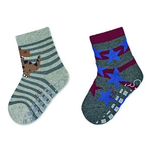 Sterntaler ponožky protiskluzové ABS 2 páry dinosauři, šedé 8102122