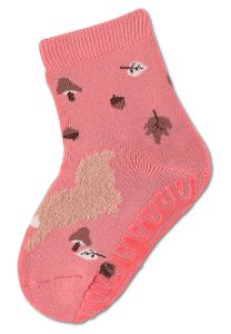 Sterntaler ponožky ABS protiskluzové chodidlo SOFT veverka, les, starorůžové 8142205