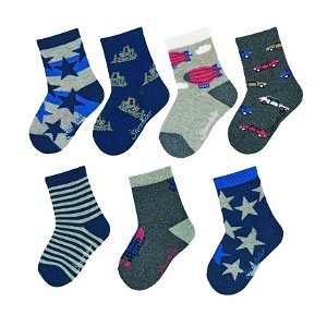 Sterntaler ponožky 7 párů chlapecké tmavě modré, auta 8422151