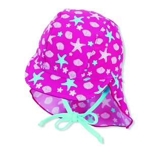 Sterntaler plavky čepice s plachetkou vázací dívčí UV 50+ růžová s hvězdicemi 2502194
