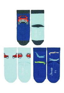 Sterntaler ponožky chlapecké 3 páry tmavě modré, džíp, krokodýl 8322221