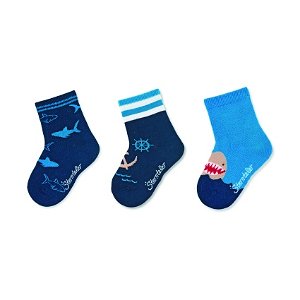 Sterntaler ponožky chlapecké 3 páry tmavě modré, žraloci 8322121