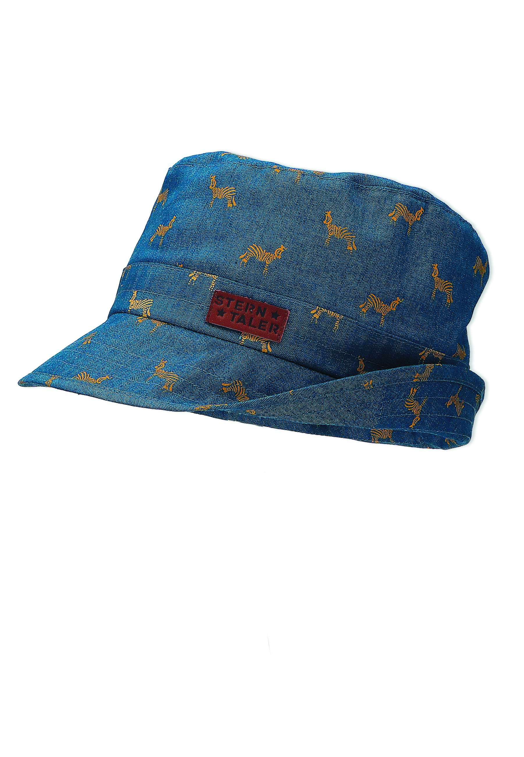 Sterntaler klobouk bio bavlna UV 50+ džínově modrý, zebry 1622251