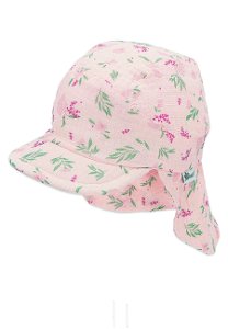 Sterntaler čepice s kšiltem a plachetkou dívčí bio bavlna UV 15+ květiny, růžový 1412221