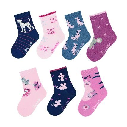 Sterntaler ponožky 7 párů dívčí růžové, dalmatin 8422153