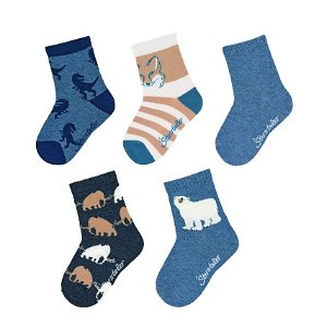 Sterntaler ponožky 5 párů chlapecké modré, mamuti 8422140