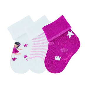 Sterntaler kojenecké ponožky 3 páry dívčí bílé, víla 8411950
