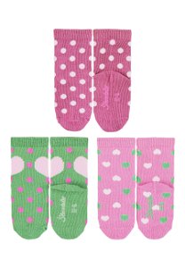 Sterntaler ponožky 3 páry dívčí, srdíčka růžové 8422127