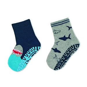 Sterntaler ponožky ABS protiskluzové chodidlo AIR, 2 páry, žraloci, modré 8032122