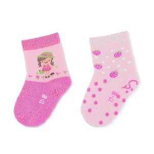 Sterntaler ponožky na lezení protiskluzové dívčí 2 páry staro růžové jahůdky 8012125