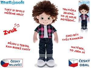 Mikro trading Panáček Matýsek - 37 cm - česky mluvící - růžová