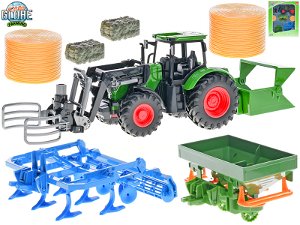 Mikro trading Kids Globe Farming - Traktor na volný chod s doplňky - 7 ks