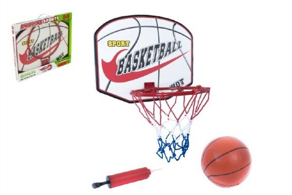 Basketbalový koš a míč s pumpičkou