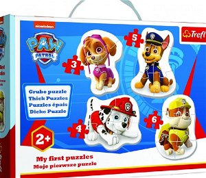 Trefl Puzzle Baby- Tlapková patrola: Skye, Marshall, Chase a Rubble - 3, 4, 5 a 6 dílků