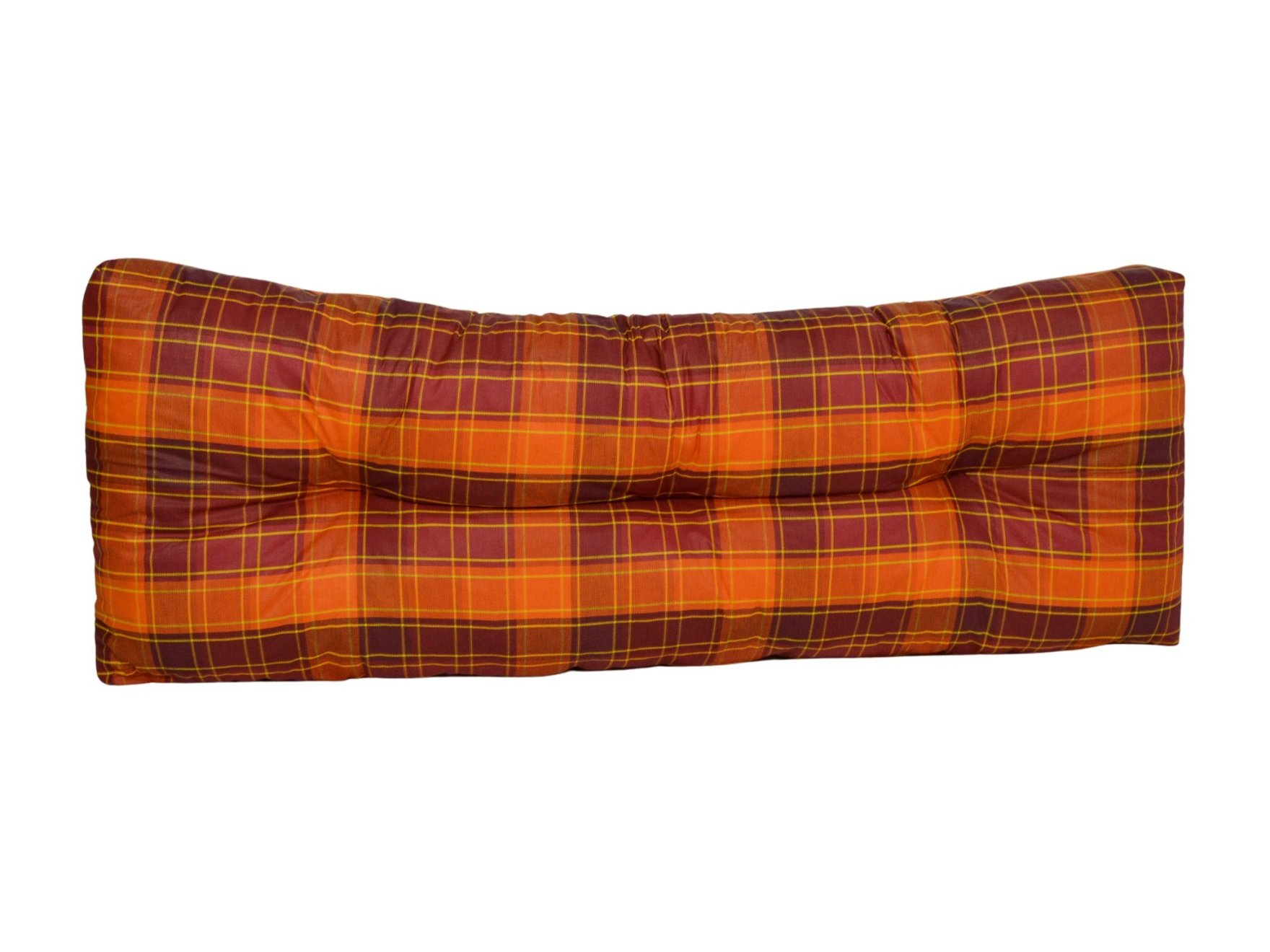 LKV Lomnice Polstr na paletový nábytek - 120 x 40 cm - oranžovočervená kostka