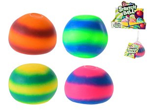 Míček měkký strečový 7cm balónek duhový antistresový 4 barvy