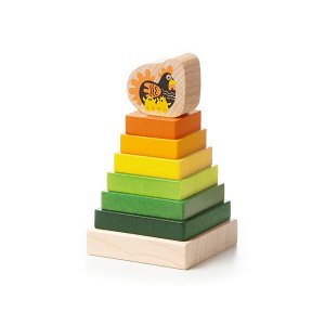 Cubika 15276 barevná pyramida se slepičkou skládačka 8 dílů