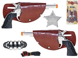 Mikro trading Pistole kovbojské - 19,5cm - s pouzdrem - 2 ks