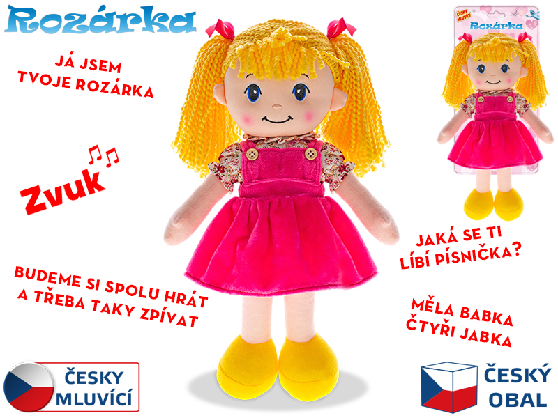 Mikro trading Panenka Rozárka - 35 cm - česky mluvící - blondýnka