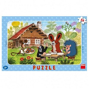 Dino Puzzle deskové - Krteček na návštěvě - 15 dílků