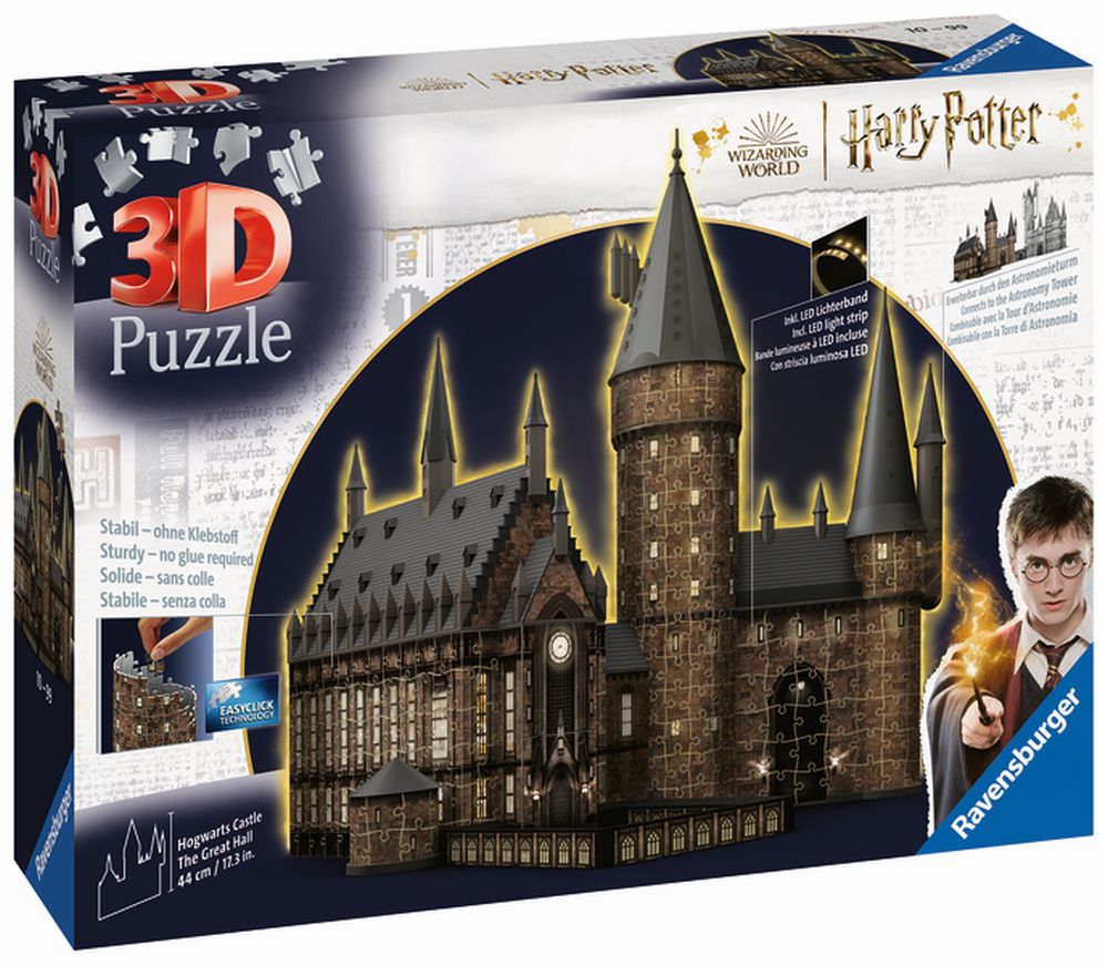 Ravensburger 3D Puzzle - Harry Potter: Bradavický hrad - Velká síň - 540 dílků (Noční edice)