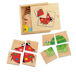 Woody Mini puzzle "Beruška" v dřevěné krabičce