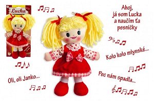 Teddies Bábika Lucka handrová - 30 cm - slovenský spievajúci