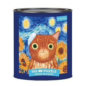 Mudpuppy Puzzle - Vincat van Gogh: Umělecké kočky - 100 dílků