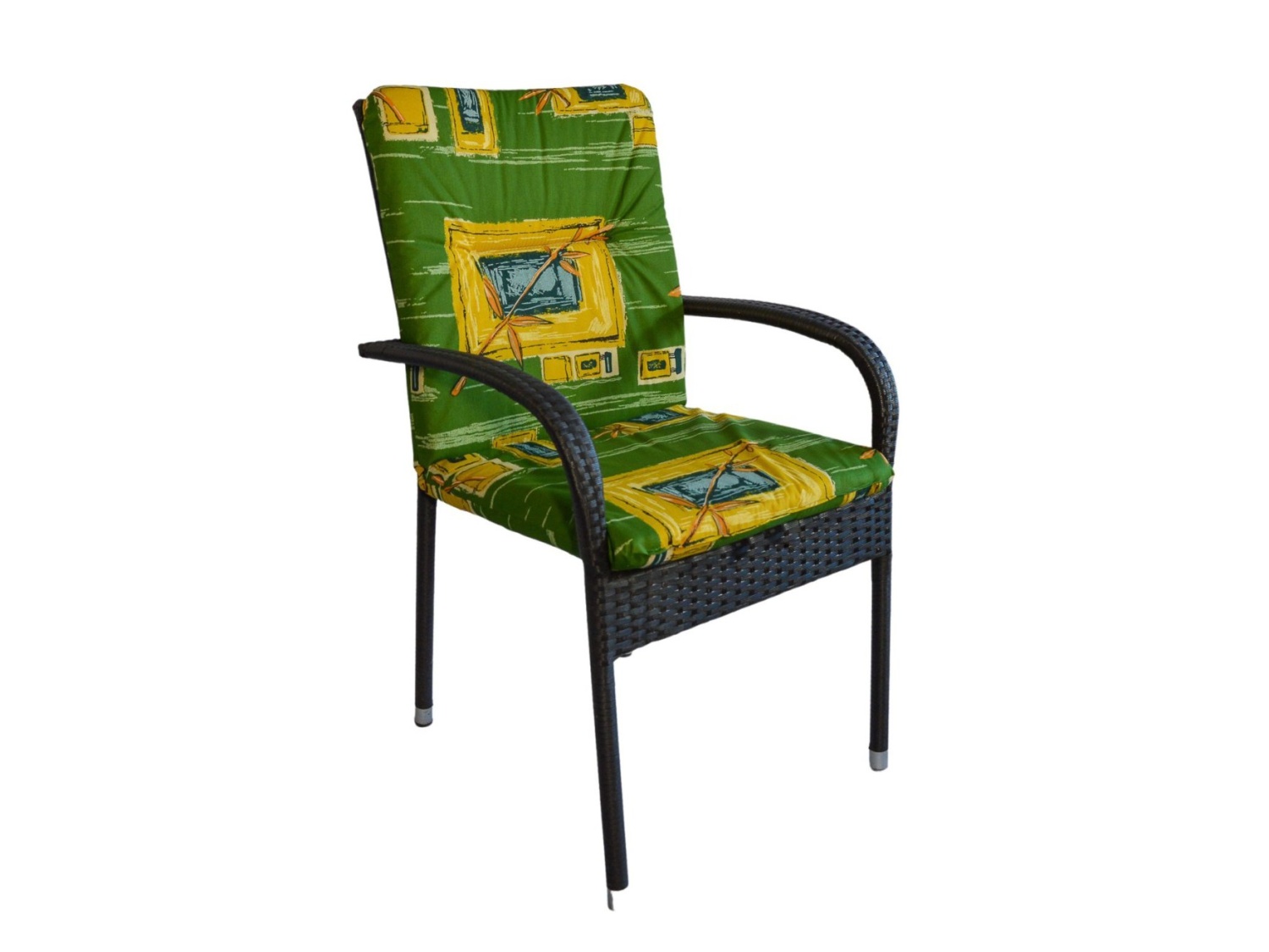 LKV Lomnice Podsedák na zahradní židli Basic - 100 x 50 - zelený ornament