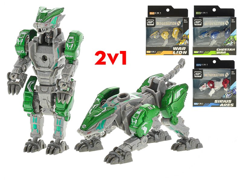 Mikro Trading Robot/zvíře 2v1 8cm kov Zelená