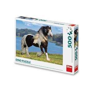 Dino Puzzle - Černobílý kůň - 500 dílků