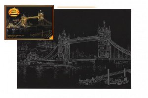 SMT Creatoys Škrabací obrázek - Tower Bridge - barevný